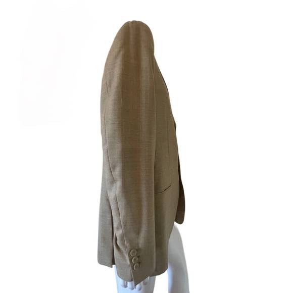 Ermenegildo Zegna Fine Wool Tan Blazer Sport Coat Jacket Tan 44L w/ blue yellow - Picture 10 of 10